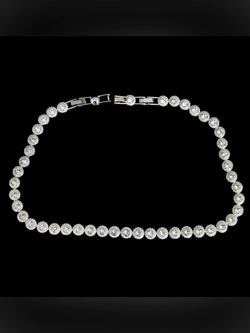 SWAROVSKI Necklace Una Angelic, Round cut, White, Rhodium plated